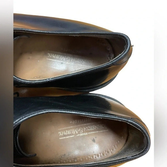 Johnston & Murphy Black Leather Lace Up Oxfords  Shoes Size 11 - Picture 9 of 11